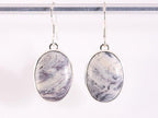 Ovale zilveren oorbellen met porcelein jaspis afbeelding 4