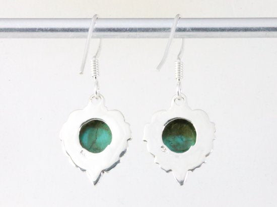 Bewerkte zilveren oorbellen met turkoois afbeelding 2