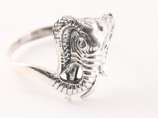 Fijne zilveren olifant ring afbeelding 1