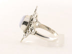 Opengewerkte zilveren ring met blauwe lace agaat afbeelding 2