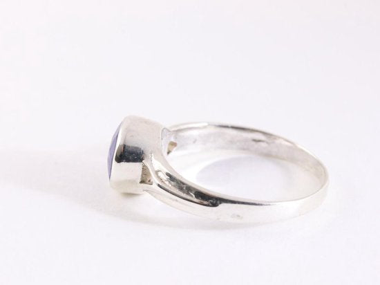 Zilveren ring met blauwe saffier afbeelding 2