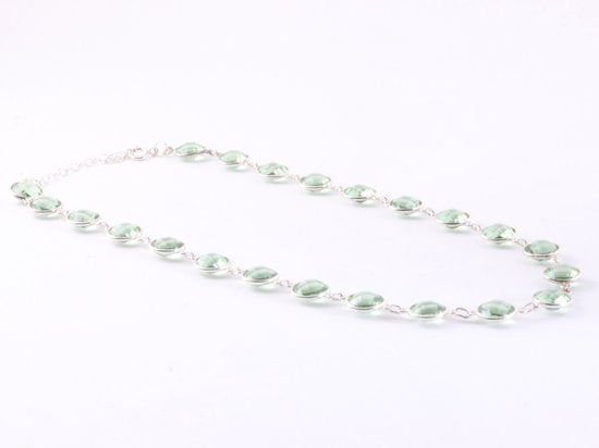 Zilveren collier met groene amethist afbeelding 2