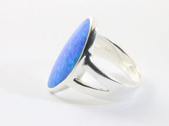 Hoogglans zilveren ring met Australische opaal afbeelding 2