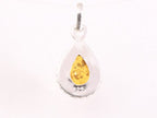Fijne bewerkte druppelvormige zilveren hanger met amber afbeelding 3