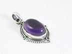 Bewerkte zilveren hanger met amethist afbeelding 2