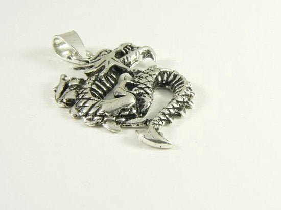 Zilveren draak hanger afbeelding 2