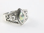 Bewerkte zilveren ring met abalone schelp afbeelding 1