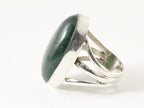 Grote ovale zilveren ring met jade afbeelding 2