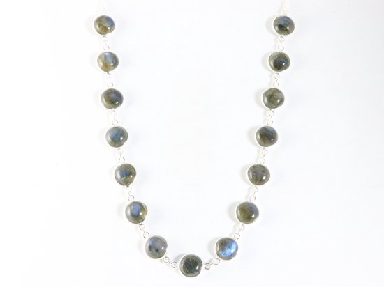 Zilveren collier met labradoriet afbeelding 2