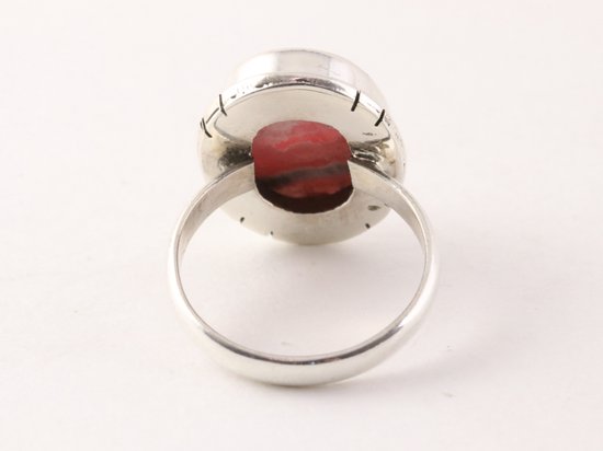 Ovale zilveren ring met rhodochrosiet afbeelding 3