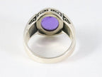 Zware bewerkte zilveren ring met amethist afbeelding 3