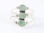 Opengewerkte zilveren ring met 3 groene aventurijn stenen afbeelding 4