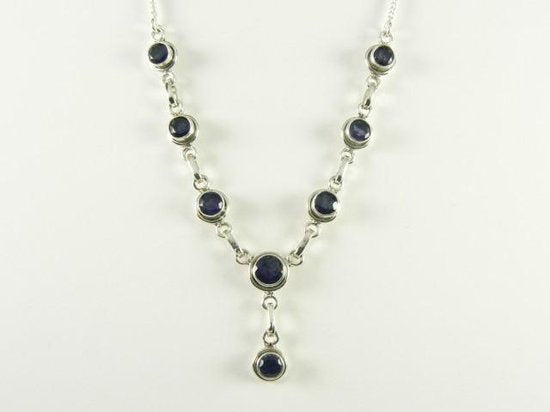 Fijne zilveren ketting met ioliet afbeelding 1