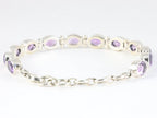 Zware hoogglans zilveren armband met amethist afbeelding 3
