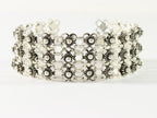Brede zilveren schakelarmband met fijne bewerking afbeelding 1