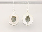 Bewerkte ovale zilveren oorbellen met labradoriet afbeelding 2