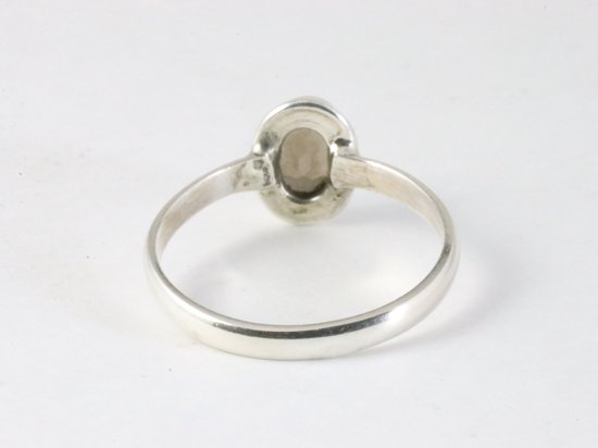 Fijne zilveren ring met rookkwarts afbeelding 3