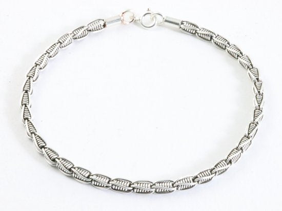 Fijne zilveren armband met fantasie schakels afbeelding 1