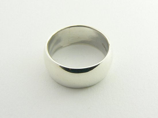 Brede zware gladde zilveren ring afbeelding 3