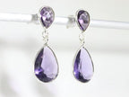 Zilveren oorstekers met amethist afbeelding 2