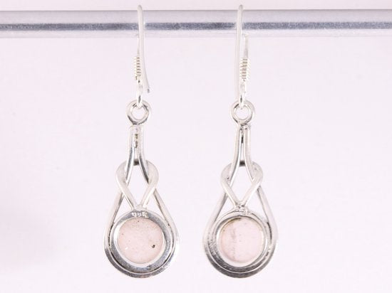 Zilveren oorbellen met rozenkwarts afbeelding 3