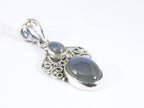 Opengewerkte zilveren hanger met labradoriet afbeelding 2