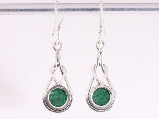 Zilveren oorbellen met jade afbeelding 3