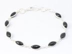 Fijne zilveren armband met onyx afbeelding 1