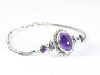 Bewerkte zilveren armband met amethist afbeelding 2