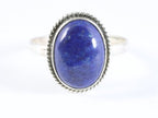 Bewerkte ovale zilveren ring met lapis lazuli afbeelding 4