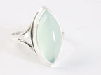 Hoogglans zilveren ring met aqua chalcedoon afbeelding 1