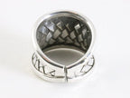 Brede gevlochten zilveren ring afbeelding 3
