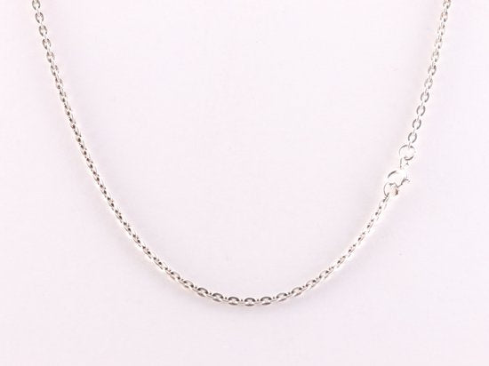 Opengewerkte zilveren hanger met granaat aan ketting afbeelding 4