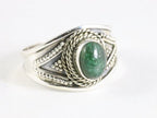 Bewerkte zilveren ring met jade afbeelding 1