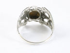 Opengewerkte zilveren ring met tijgeroog afbeelding 3