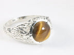 Bewerkte zilveren ring met tijgeroog afbeelding 1