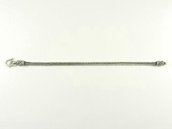 Fijne gevlochten zilveren armband afbeelding 2