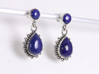 Bewerkte zilveren oorstekers met lapis lazuli afbeelding 2
