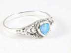 Fijne bewerkte zilveren ring met Australische opaal afbeelding 1