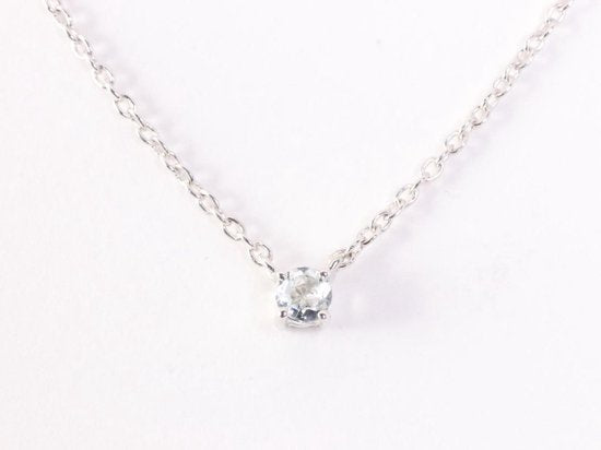 Fijne zilveren anker ketting met bergkristal afbeelding 1