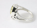 Opengewerkte zilveren lotus bloem ring met citrien afbeelding 2