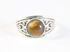 Opengewerkte zilveren ring met tijgeroog afbeelding 4