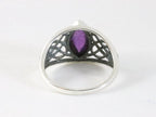 Opengewerkte zilveren ring met amethist afbeelding 3