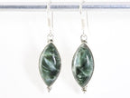 Zilveren oorbellen met groene serafiniet afbeelding 3