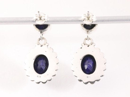 Bewerkte zilveren oorstekers met lapis lazuli afbeelding 3