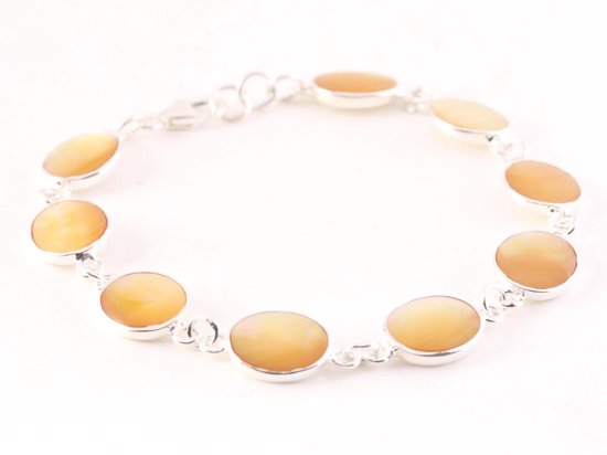Zilveren armband met goudkleurige schelp afbeelding 2