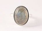 Ovale zilveren ring met labradoriet afbeelding 4