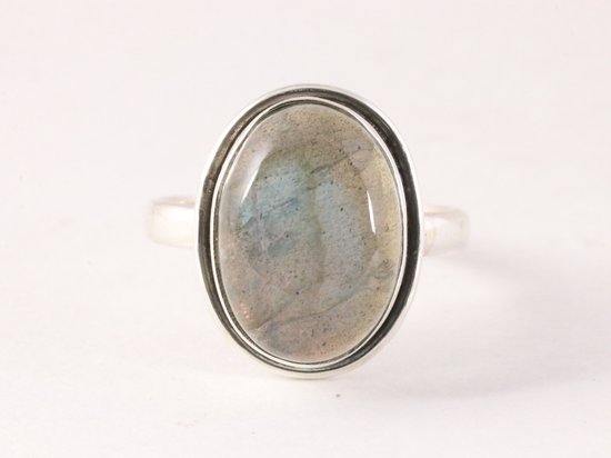 Ovale zilveren ring met labradoriet afbeelding 4