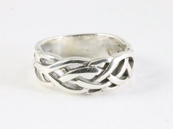 Opengewerkte zilveren ring afbeelding 4