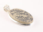 Ovale zilveren hanger met leaf jaspis afbeelding 2